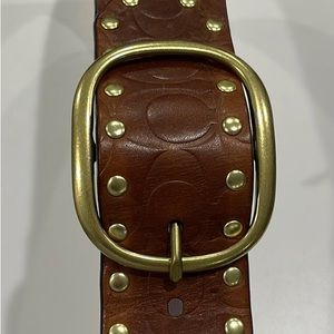 Coach Leather Studded Embossed Belt